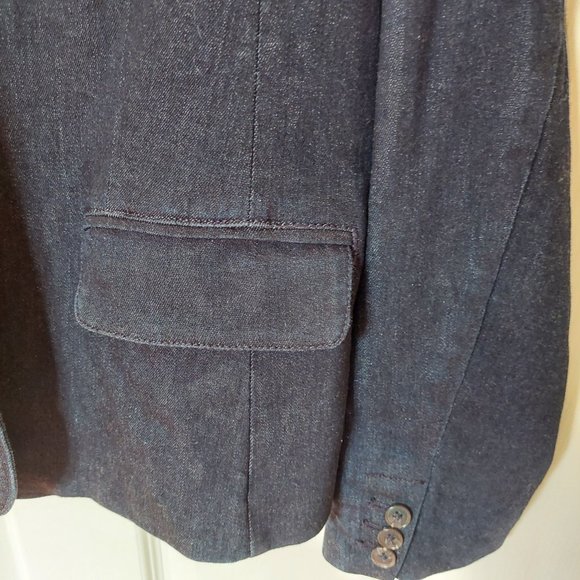 Reitmans R JEANS Women's Denim Blazer Jacket Dark Navy, Size 15/L - Picture 3 of 11